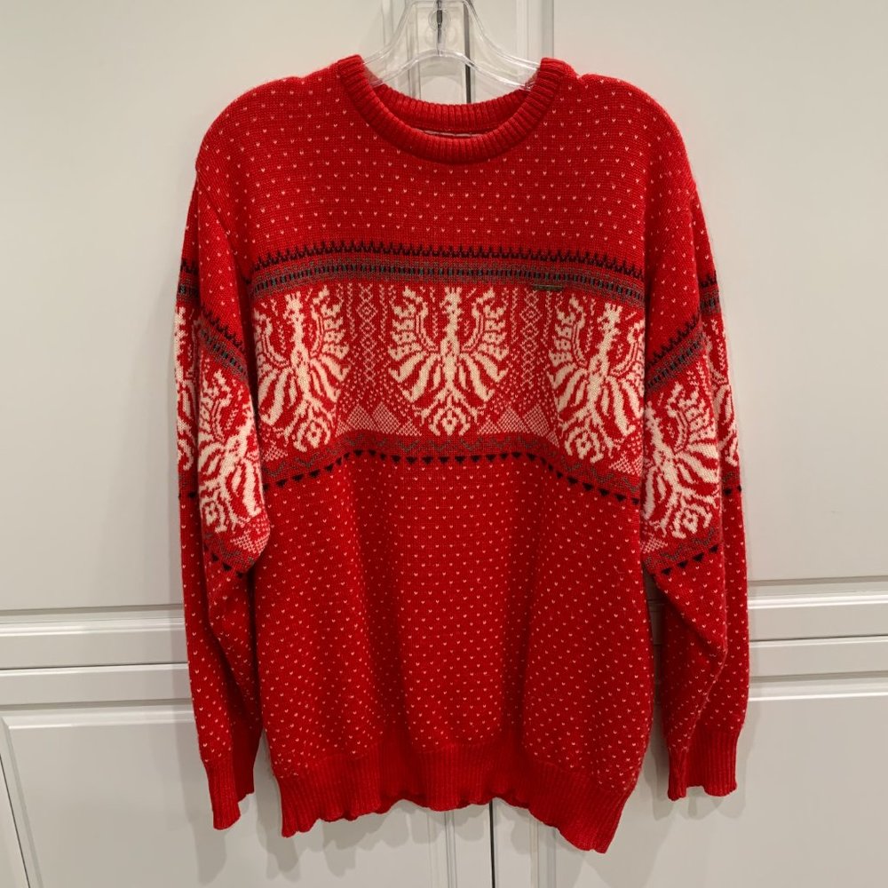Vintage Men's Geiger Austria Red Wool Sweater